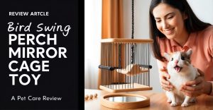 Bird Swing Perch Mirror Cage Toy